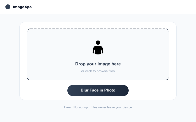 Blur Face in Photo Online Free — Anonymize Images Instantly — Tool interface