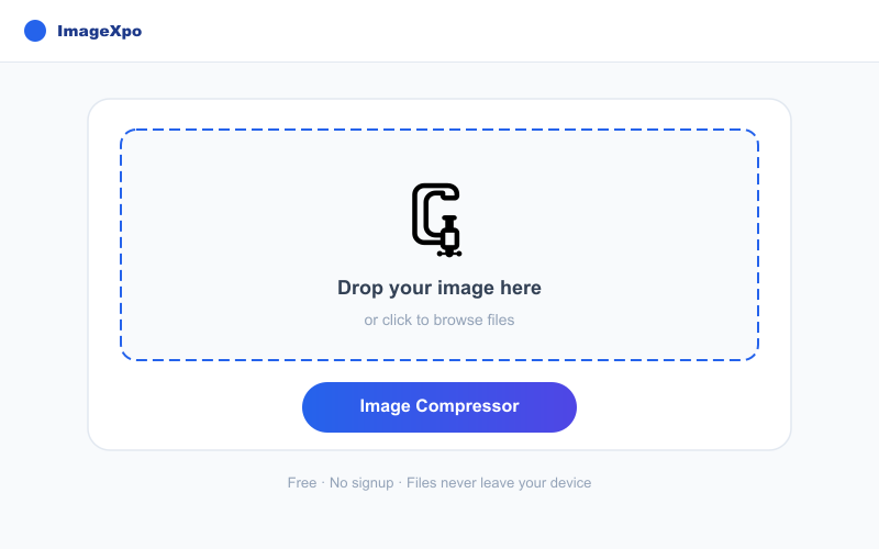 Compress Image Online Free without Losing Quality — Tool interface