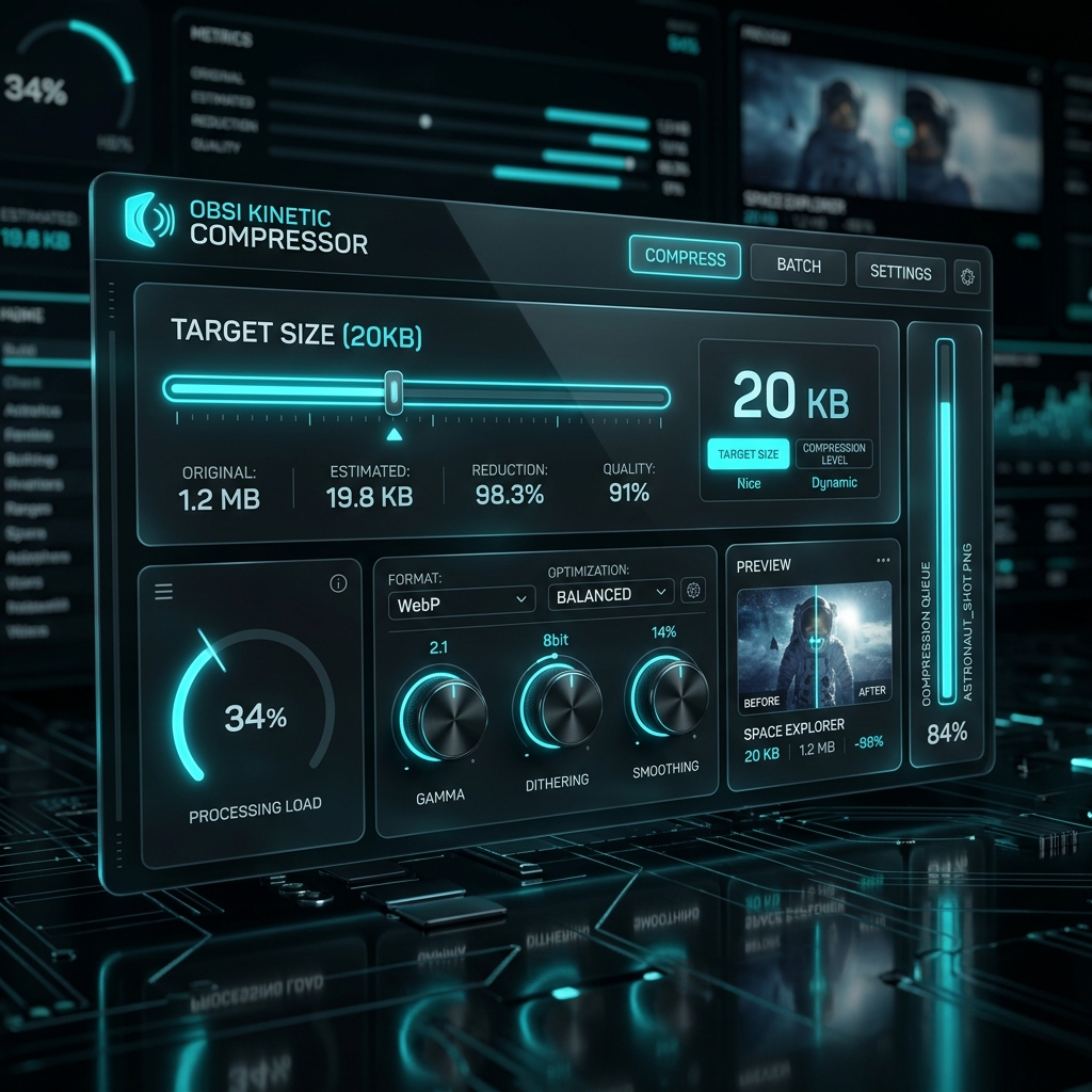 Compress Image to 20KB Online Free - Precision for Portals — Tool interface