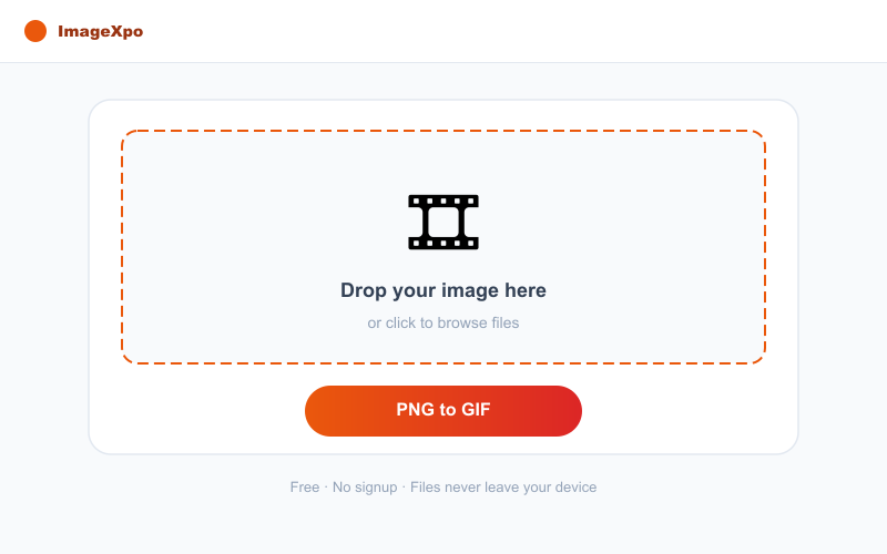 PNG to GIF Converter Free Online — 100% Free Online — Tool interface