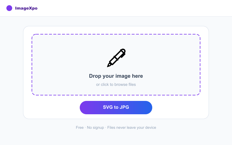 SVG to JPG Converter Free Online — Export SVG as JPEG — Tool interface