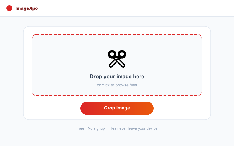 Free Easy Image Cropper - Manually Trim and Frame Images interface — ImageXpo