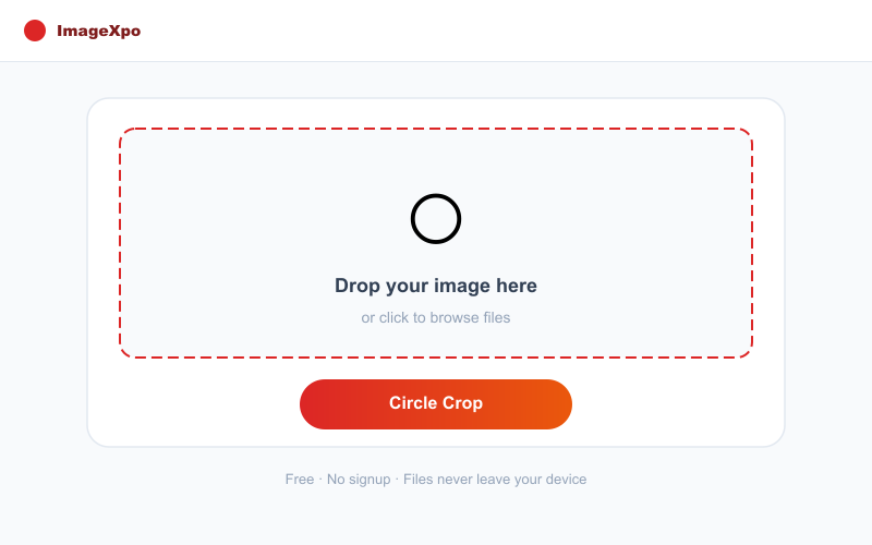 Crop Photo to Circle Online Free — Make Round Profile Picture — Tool interface