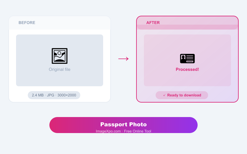 Free Online Passport Photo Maker - AI Background & Alignment result example