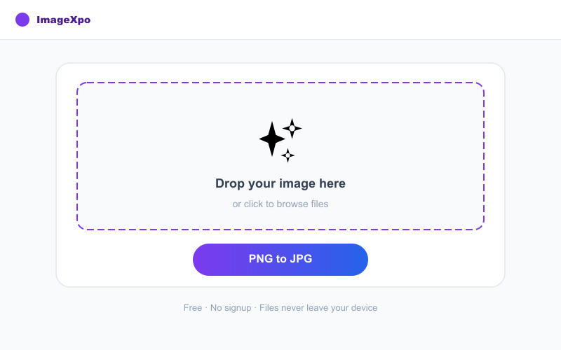 PNG to JPG Converter Free Online - Shrink Files for Web interface — ImageXpo
