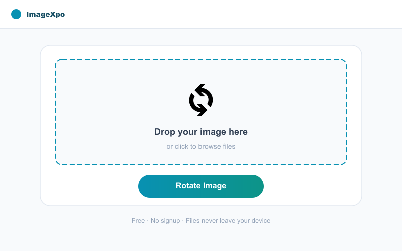 Rotate Image Online Free — 90, 180, 270 Degrees Instantly — Tool interface